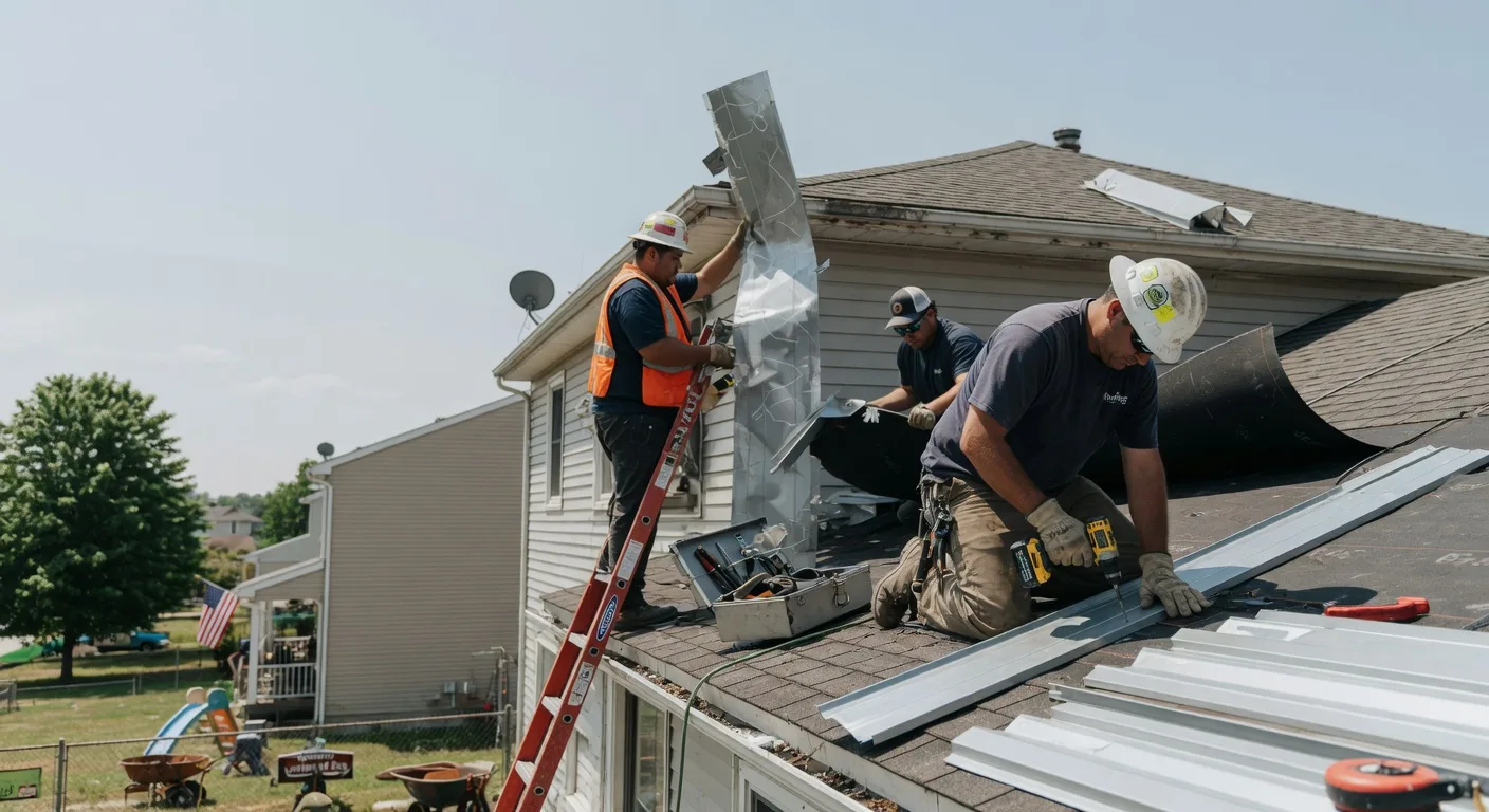 Storm Damage Metal Roof Repair in Martelle, IA